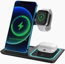Cargador Inalámbrico 3 en 1: Carga Rápida y Sin Cables Con ¡Envío Gratis! 🚚